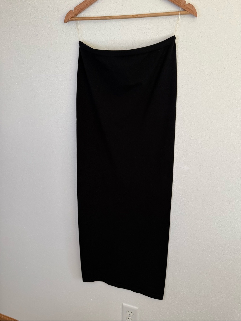 By Together Black Column Maxi Skirt Stretch Knit Pull On Size M